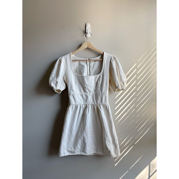 Reformation Dresses & Skirts - Reformation Neutral Cream The Gables Denim Cotton Dress Size 2